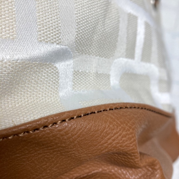 bag tote NINE WEST 10x16x4 canvas faux leather vegan shoulder straps - Picture 5 of 15